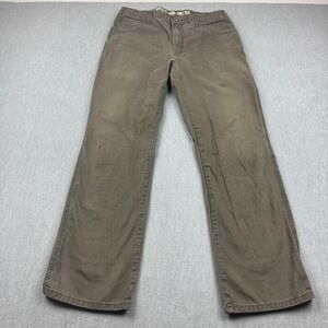 Dickies Pants Men 34X32 Brown Denim Carpenter Heavy Cotton Hammer Loop Work Wear